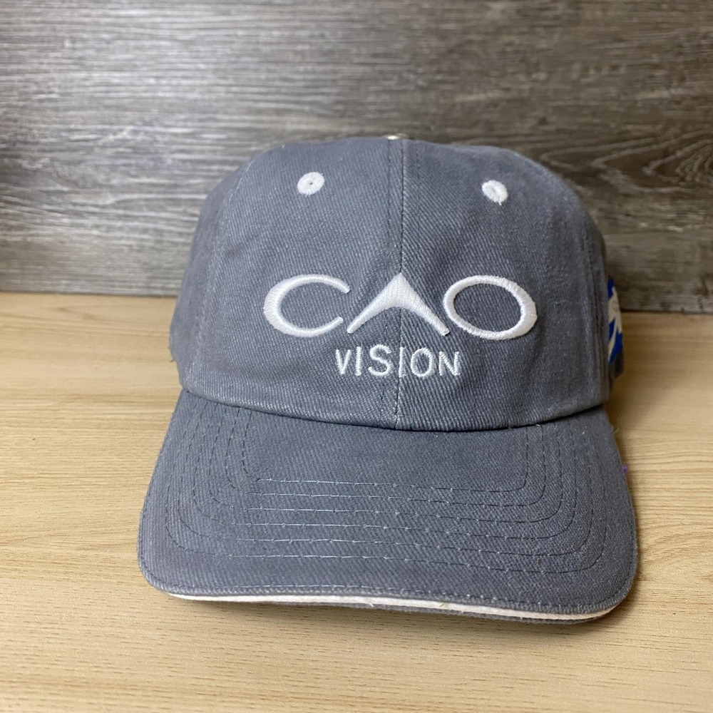 CAO Vision Hat Cap Strap Back Gray Embroidered Patch Mens Visionary Logo Promo